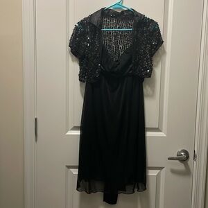 Strapless Cocktail Dress with Sequin Bolero Jacket